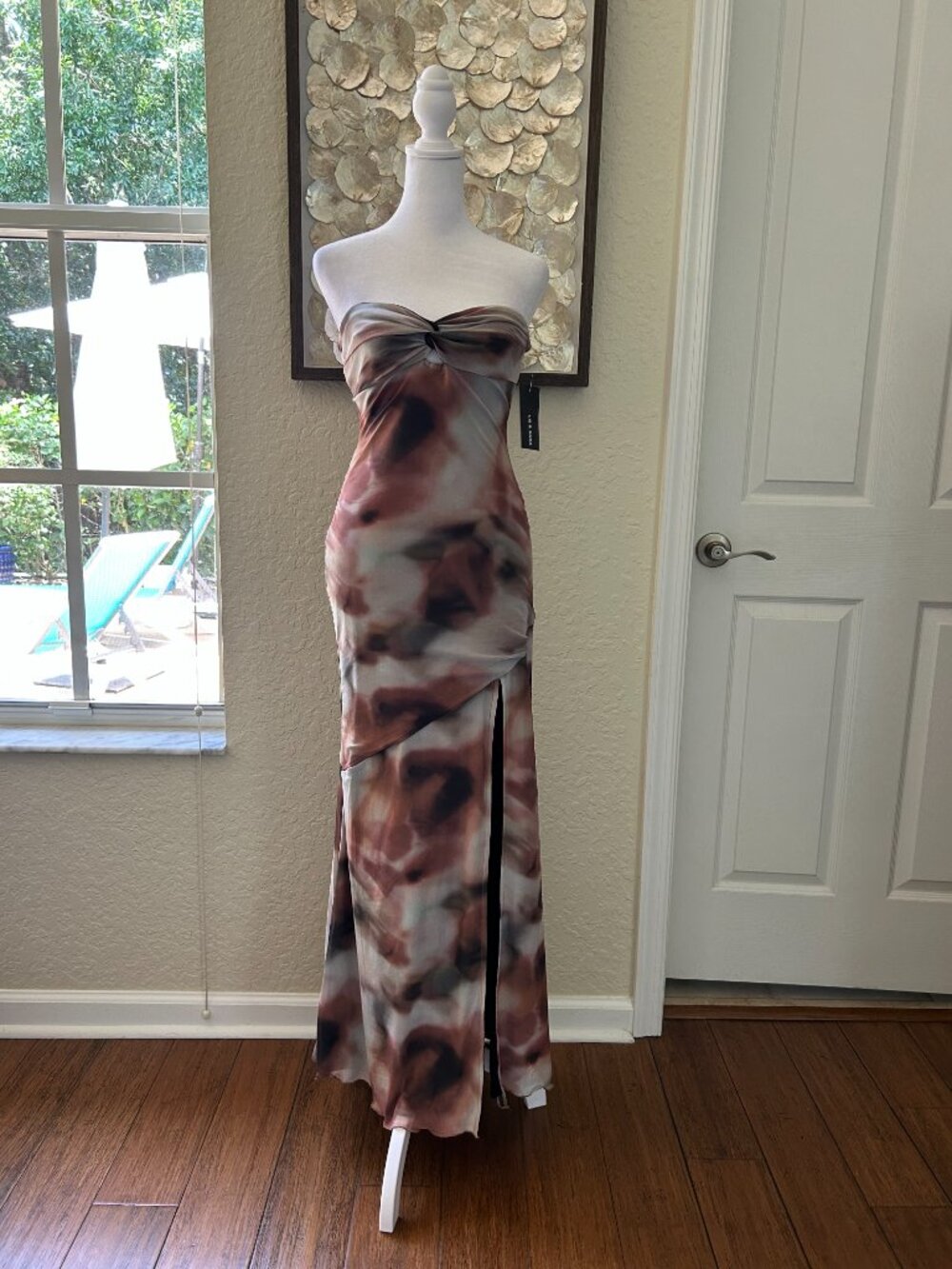 NWOT Liz & Sara Mesh Earthtone Maxi Dress